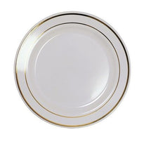 Assiette Ronde Ps Blanche Avec Liseré Or 19 Cm - Carton De 200 Unités - GelatoPro.fr