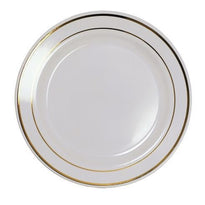 Assiette Ronde Ps Blanche Avec Liseré Or 26 Cm - Carton De 200 Unités - GelatoPro.fr