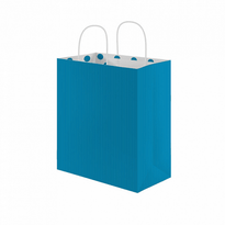 Sac Papier Avec Anse 20+10X29Cm - Turquoise -  Kraft Vergé 80G/M2 - Carton De 250 - GelatoPro.fr