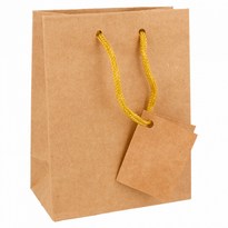 Sac Boutique Avec Anse 11.4+6.4X14.6 Cm  Kraft -  Pack De 10 - GelatoPro.fr