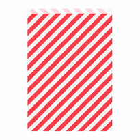 Sachet Plat 26+9X38 Cm Hachuré Rouge - Cellulose 60/M2 -  Pack De 250 - GelatoPro.fr