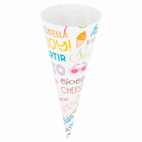 Cône En Papier Pour Cornet À Glace Modèle Parole 10.4 Cm X 22° - Carton De 2000 Unités - GelatoPro.fr