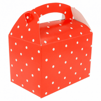Boite Pour Vente À Emporter - Modèle Rouge À Pois Blanc -  17X16X10 Cm - Carton De 300 Unités - GelatoPro.fr