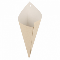 Cornet Kraft 17 X 24 Cm Naturel 100 G Pour Marrons Chauds - Pack De 200 Unités - GelatoPro.fr