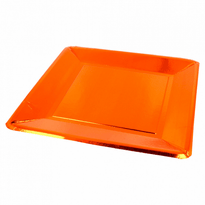 Assiette Carrée Cuivre En Carton Laminé 25X25 Cm - Carton De 200 Unités - GelatoPro.fr