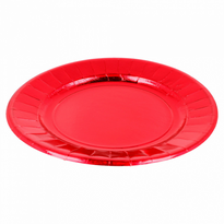 Assiette Ronde Rouge En Carton Laminé 23 Cm - Carton De 250 Unités - GelatoPro.fr