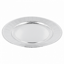 Assiette Ronde Argent En Carton Laminé 23 Cm - Carton De 250 Unités - GelatoPro.fr