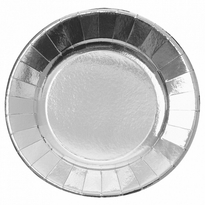 Assiette Ronde Argent En Carton Laminé 28 Cm - Carton De 150 Unités - GelatoPro.fr