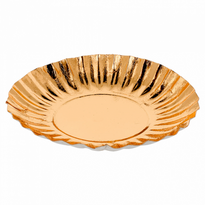 Assiette Ronde Coquillage Or En Carton Laminé 17 Cm - Carton De 250 Unités - GelatoPro.fr