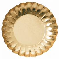 Assiette Ronde Coquillage Or En Carton Laminé 25 Cm - Carton De 250 Unités - GelatoPro.fr