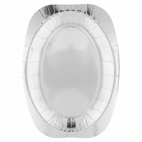 Plateau Argenté Ovale En Carton 24X35 Cm - Carton De 100 Unités - GelatoPro.fr