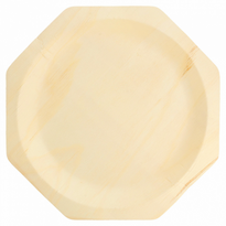 Assiette Octogonale En Bois 26 X 2.2(H) Cm - Carton De 200 Unités - GelatoPro.fr