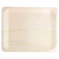 Assiette Rectangulaire En Bois 26.5X21.5 X 2(H) Cm - Carton De 600 Unités - GelatoPro.fr