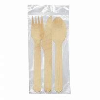 Set Sachet De 3 Couverts En Bois  -  Pack De 100 Sets - GelatoPro.fr