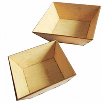 Mini Asiettes Carrées En Bambou Pour Mise En Bouche - 5X5X2 Cm - Carton De 400 Unités - GelatoPro.fr