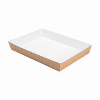 Plateau Repas En Carton Recyclé 25.5X18X3.7 Cm  - Carton De 200 Unités - GelatoPro.fr