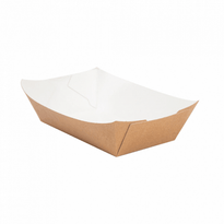 Barquette À Frites Carton Recyclé 180G - 9.3 X 5.3 X 3.5 Cm - Pack De 100 Unités - GelatoPro.fr
