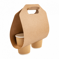 Porte Gobelets En Kraft 2 Emplacements  - Carton De 400 Unités - GelatoPro.fr