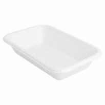 Barquette 425 Ml En Cellulose Naturelle Fibre De Canne À Sucre  -Blanc - 18X12X3.5 Cm- Carton De 600 Unités - GelatoPro.fr