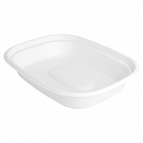 Barquette 1100 Ml En Cellulose Naturelle Fibre De Canne À Sucre  -Blanc - 23.1X18.2X4.3 Cm- Carton De 300 Unités - GelatoPro.fr