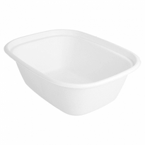 Barquette 1800 Ml En Cellulose Naturelle Fibre De Canne À Sucre  -Blanc - 23.1X18.2X7.7 Cm- Carton De 300 Unités - GelatoPro.fr