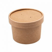 Récipient En Carton Double Paroi Avec Couvercle Kraft Neutre 240 Ml - Carton De 250 Unités - GelatoPro.fr