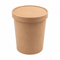 Récipient En Carton Double Paroi Avec Couvercle Kraft Neutre 960 Ml - Carton De 250 Unités - GelatoPro.fr