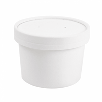 Récipient En Carton Double Paroi Avec Couvercle Blanc Neutre 240 Ml - Carton De 250 Unités - GelatoPro.fr