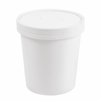 Récipient En Carton Double Paroi Avec Couvercle Blanc Neutre 480 Ml - Carton De 250 Unités - GelatoPro.fr
