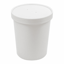 Récipient En Carton Double Paroi Avec Couvercle Blanc Neutre 960 Ml - Carton De 250 Unités - GelatoPro.fr