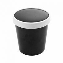 Récipient En Carton Double Paroi Avec Couvercle Noir Neutre 480 Ml - Carton De 250 Unités - GelatoPro.fr