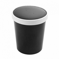 Récipient En Carton Double Paroi Avec Couvercle Noir Neutre 960 Ml - Carton De 250 Unités - GelatoPro.fr