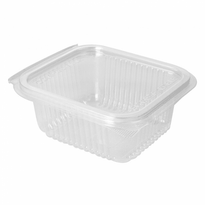 Saladier Rectangulaire En Pla 500 Ml Avec Couvercle À Charnière - 13.1 X 12.5 X 5.6 Cm - Carton De 600 Unités - GelatoPro.fr