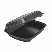 Coque 1 Compartiment En Pse Noir 24 X 21 X 7 Cm - Carton De 200 Unités - GelatoPro.fr