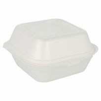 Coque Burger Small En Pse Blanc 12 X 12 X 7,4 Cm - Carton De 500 Unités - GelatoPro.fr