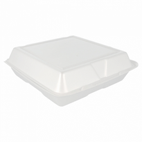 Coque 1 Compartiment Large En Pse Blanc 24 X 24 X 8 Cm - Carton De 200 Unités - GelatoPro.fr