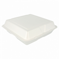Coque 3 Compartiments Large En Pse Blanc 24 X 24 X 8 Cm - Carton De 200 Unités - GelatoPro.fr