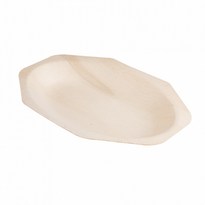 Assiette Octogonale Ovale En Bois 20 X 13 X 2.5(H) Cm - Pack De 200 Unités - GelatoPro.fr