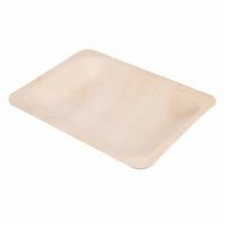 Assiette Rectangulaire En Bois 12 X 9,5 X 1,2(H) Cm - Pack De 200 Unités - GelatoPro.fr