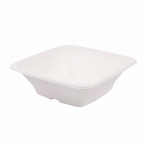 Saladier Carré En Cellulose Naturelle Fibre De Canne À Sucre  Blanc - 700 Ml - Carton De 400 Unités - GelatoPro.fr