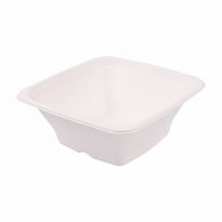 Saladier Carré En Cellulose Naturelle Fibre De Canne À Sucre  Blanc - 950 Ml - Carton De 400 Unités - GelatoPro.fr