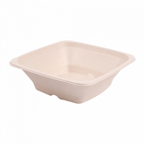 Saladier Carré En Cellulose Naturelle Fibre De Canne À Sucre Naturel - 700 Ml - Carton De 400 Unités - GelatoPro.fr