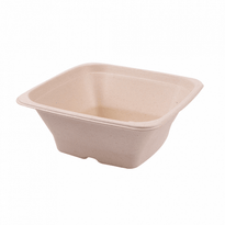Saladier Carré En Cellulose Naturelle Fibre De Canne À Sucre Naturel - 950 Ml - Carton De 400 Unités - GelatoPro.fr