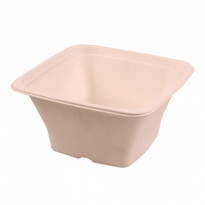 Saladier Carré En Cellulose Naturelle Fibre De Canne À Sucre Naturel - 1200 Ml - Carton De 400 Unités - GelatoPro.fr