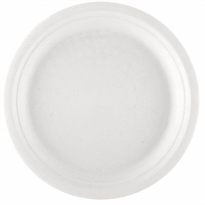 Assiette En Cellulose Naturelle Fibre De Canne À Sucre - Blanc - 23 Cm - Carton De 500 Unités - GelatoPro.fr