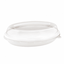 Couvercle En Pet Pour Assiette Creuse Ovale En Cellulose Naturelle - 20 Cm - Carton De 300 Unités - GelatoPro.fr