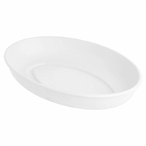Assiette Creuse Ovale En Cellulose Naturelle Fibre De Canne À Sucre - Blanc - 23.6 Cm - Carton De 300 Unités - GelatoPro.fr