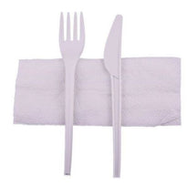 Sachet Couverts Jetables Cpla 3/1 - Serviette / Couteau / Fourchette - Pack De 250 Sachets - GelatoPro.fr