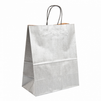Sac Sos Avec Anse 20+10X29Cm Argent - Kraft 80G/M2-  Pack De 250 - GelatoPro.fr