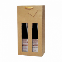 Sac Bouteille Avec Anse Et Fenêtre 18+8.8X38 Cm  Kraft -  Pack De 10 - GelatoPro.fr
